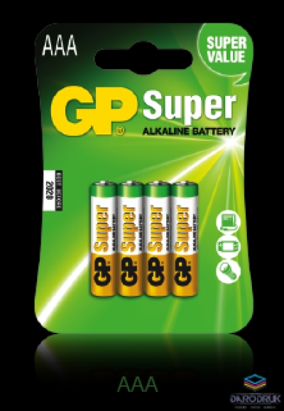 Bateria alkaliczna GP SUPER LR03/AAA (4szt) 1,5V GPPCA24AS013