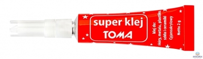 Klej uniwersalny SUPER-TOMA, cyjanoakrylanowy TO 465 przezroczysty 2 g