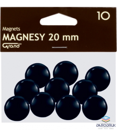Magnes 20mm GRAND, czarny, 10 szt 130-1687