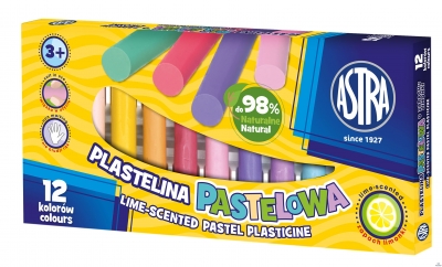 Plastelina 12 kolorów pastelowa o zapachu limonki ASTRA, 303114001