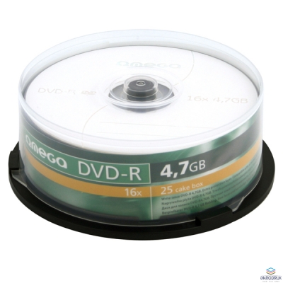 Płyta OMEGA DVD-R 4,7GB 16X SLIM CAKE (10) OMD16S- (X)