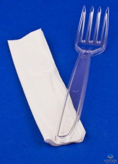 Widelec plastikowy jednorazowy przezroczysty (opakowanie 50szt)
